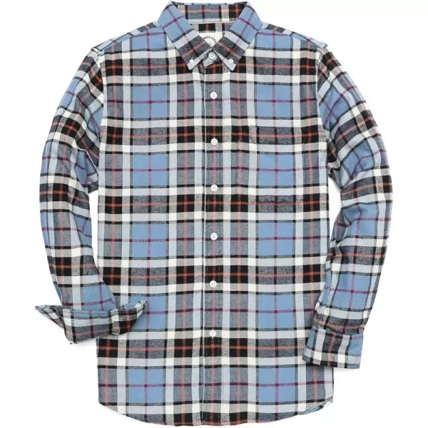 Dubinik® Flannel Shirt for Men Casual Button Down Work Soft All Cotton Lightweight Flannel Mens Plaid Shirts Long Sleeve
