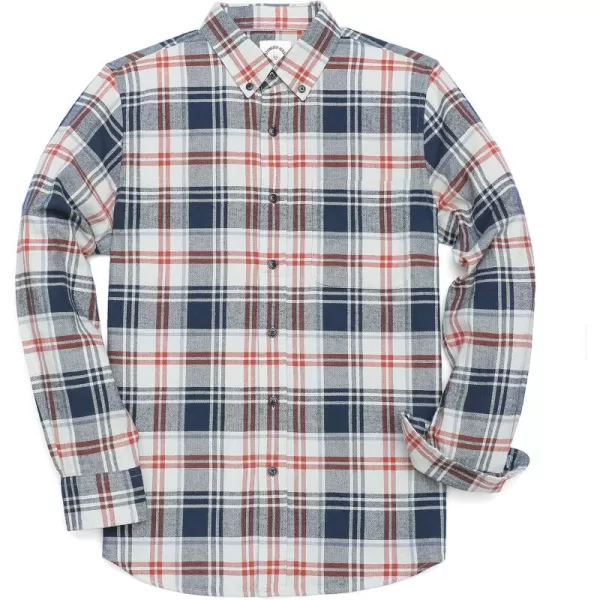 Dubinik® Flannel Shirt for Men Casual Button Down Work Soft All Cotton Lightweight Flannel Mens Plaid Shirts Long Sleeve