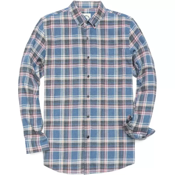 Dubinik® Flannel Shirt for Men Casual Button Down Work Soft All Cotton Lightweight Flannel Mens Plaid Shirts Long Sleeve