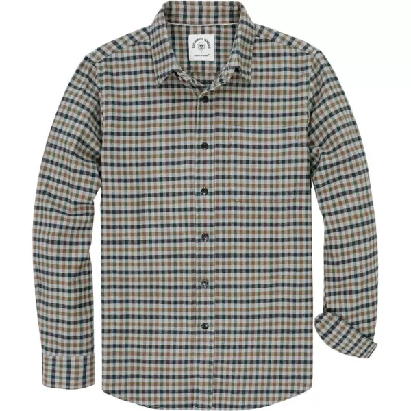 Dubinik® Flannel Shirt for Men Casual Button Down Work Soft All Cotton Lightweight Flannel Mens Plaid Shirts Long Sleeve