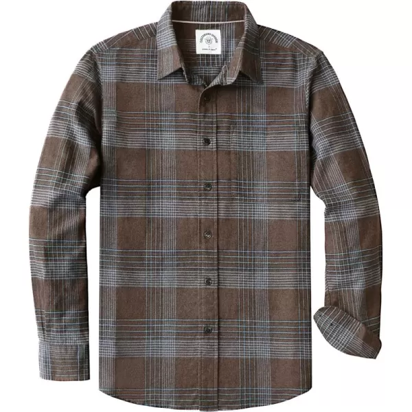 Dubinik® Flannel Shirt for Men Casual Button Down Work Soft All Cotton Lightweight Flannel Mens Plaid Shirts Long Sleeve