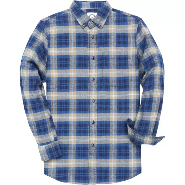 Dubinik® Flannel Shirt for Men Casual Button Down Work Soft All Cotton Lightweight Flannel Mens Plaid Shirts Long Sleeve