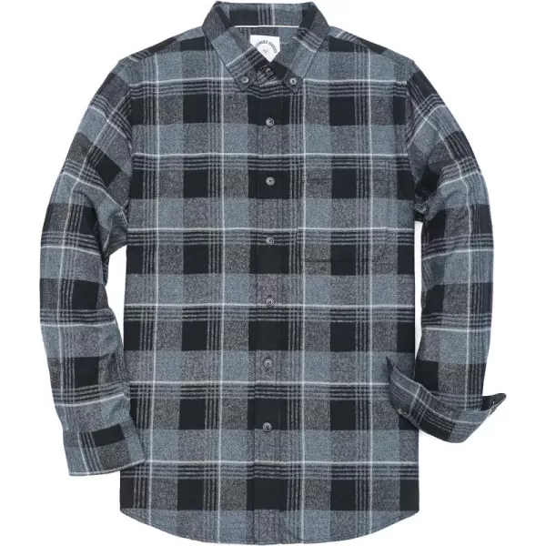 Dubinik® Flannel Shirt for Men Casual Button Down Work Soft All Cotton Lightweight Flannel Mens Plaid Shirts Long Sleeve