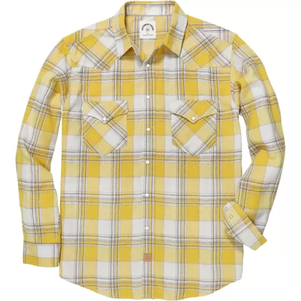 Dubinik® Flannel Shirt for Men Western Cowboy Pearl Snap Shirts for Men Long Sleeve Vintage Buttons Down Plaid Shirt