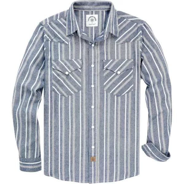 Dubinik® Flannel Shirt for Men Western Cowboy Pearl Snap Shirts for Men Long Sleeve Vintage Buttons Down Plaid Shirt