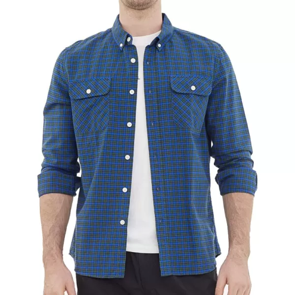 Dubinik® Flannel Shirt for Men Western Cowboy Pearl Snap Shirts for Men Long Sleeve Vintage Buttons Down Plaid Shirt