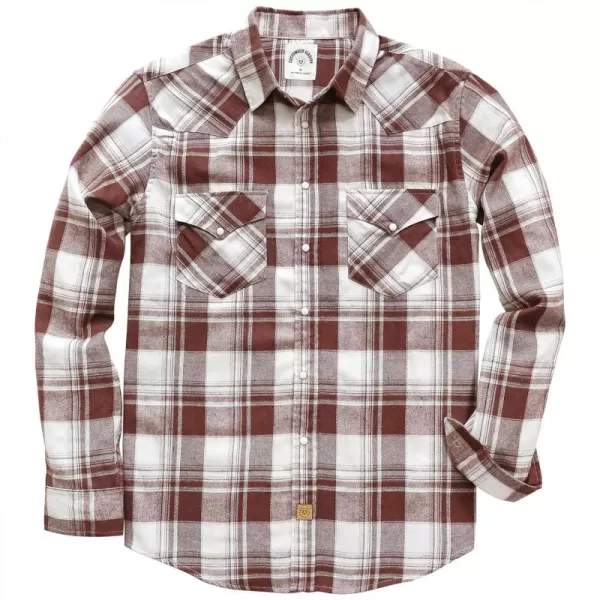 Dubinik® Flannel Shirt for Men Western Cowboy Pearl Snap Shirts for Men Long Sleeve Vintage Buttons Down Plaid Shirt
