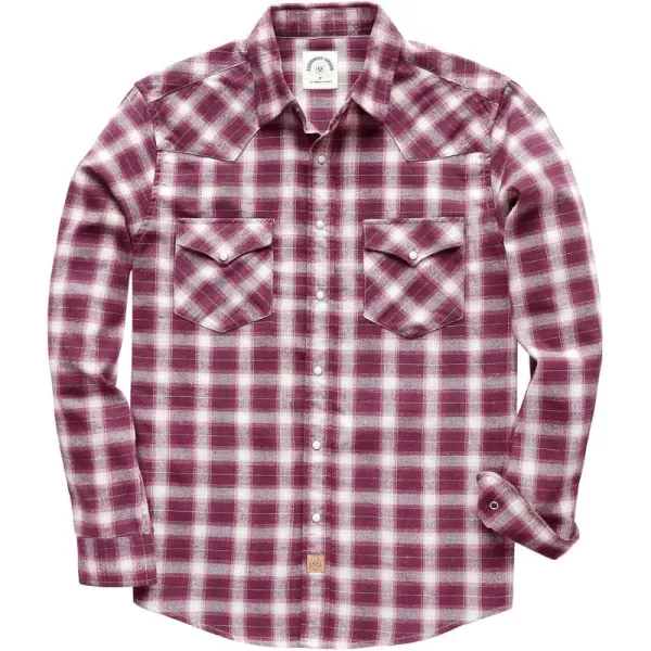 Dubinik® Flannel Shirt for Men Western Cowboy Pearl Snap Shirts for Men Long Sleeve Vintage Buttons Down Plaid Shirt