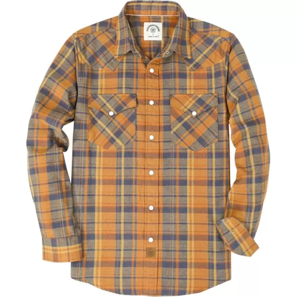 Dubinik® Flannel Shirt for Men Western Cowboy Pearl Snap Shirts for Men Long Sleeve Vintage Buttons Down Plaid Shirt