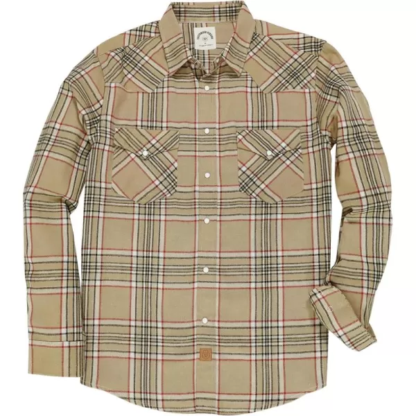 Dubinik® Flannel Shirt for Men Western Cowboy Pearl Snap Shirts for Men Long Sleeve Vintage Buttons Down Plaid Shirt