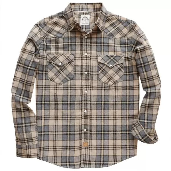 Dubinik® Flannel Shirt for Men Western Cowboy Pearl Snap Shirts for Men Long Sleeve Vintage Buttons Down Plaid Shirt