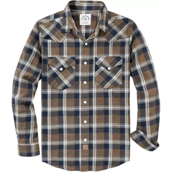 Dubinik® Flannel Shirt for Men Western Cowboy Pearl Snap Shirts for Men Long Sleeve Vintage Buttons Down Plaid Shirt