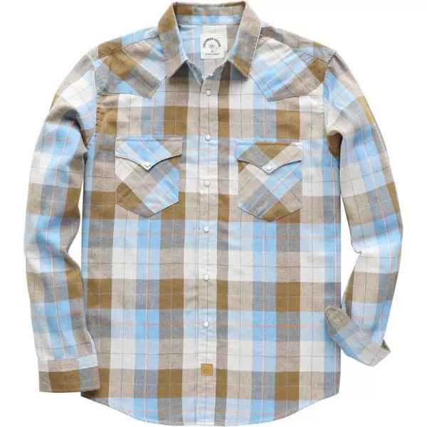 Dubinik® Flannel Shirt for Men Western Cowboy Pearl Snap Shirts for Men Long Sleeve Vintage Buttons Down Plaid Shirt