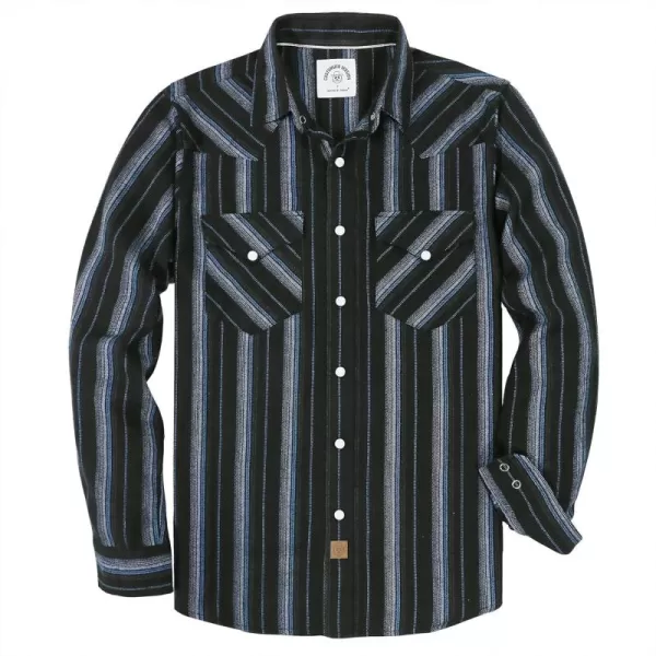 Dubinik® Flannel Shirt for Men Western Cowboy Pearl Snap Shirts for Men Long Sleeve Vintage Buttons Down Plaid Shirt