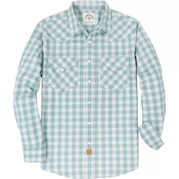 Dubinik® Flannel Shirt for Men Western Cowboy Pearl Snap Shirts for Men Long Sleeve Vintage Buttons Down Plaid Shirt