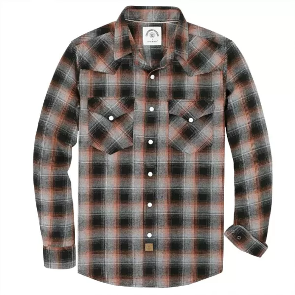 Dubinik® Flannel Shirt for Men Western Cowboy Pearl Snap Shirts for Men Long Sleeve Vintage Buttons Down Plaid Shirt
