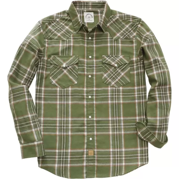 Dubinik® Flannel Shirt for Men Western Cowboy Pearl Snap Shirts for Men Long Sleeve Vintage Buttons Down Plaid Shirt