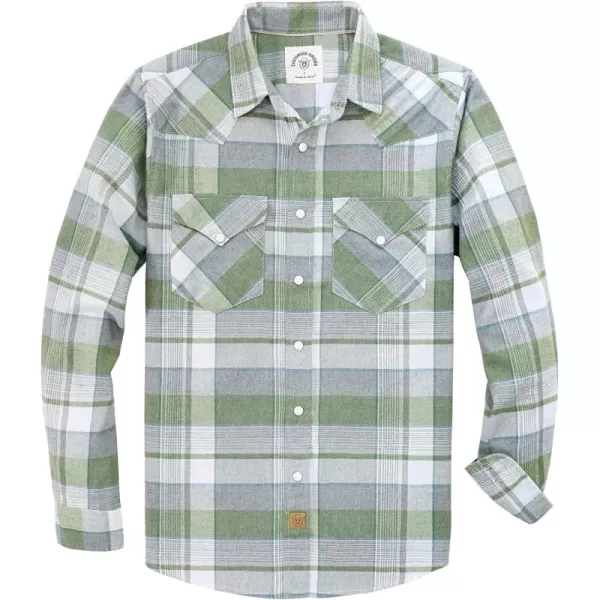 Dubinik® Flannel Shirt for Men Western Cowboy Pearl Snap Shirts for Men Long Sleeve Vintage Buttons Down Plaid Shirt