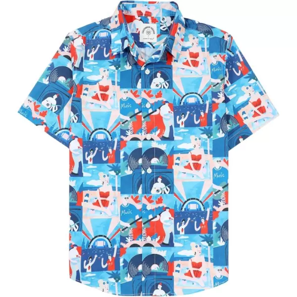 Dubinik® Hawaiian Shirt for Men Tropical Beach Shirt Mens Short Sleeve Button Down Shirts Aloha Shirt Print Casual Cool