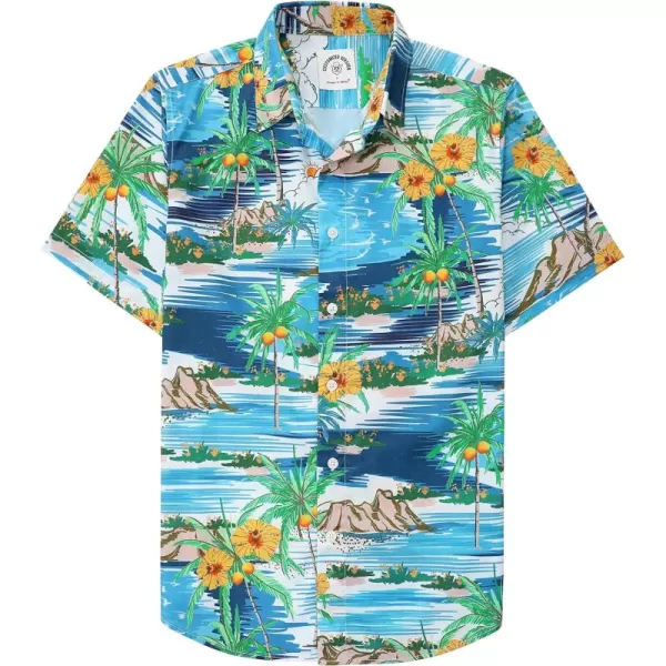 Dubinik® Hawaiian Shirt for Men Tropical Beach Shirt Mens Short Sleeve Button Down Shirts Aloha Shirt Print Casual Cool