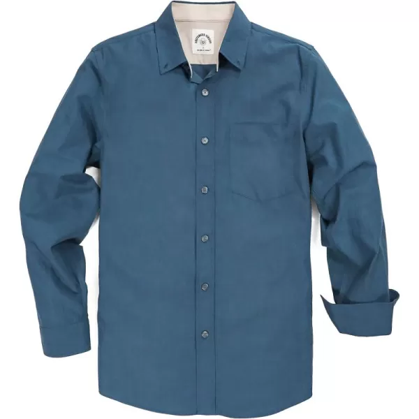 Dubinik® Mens Button Down Long Sleeve Shirts 100% Cotton Plaid Casual Shirt with Pocket