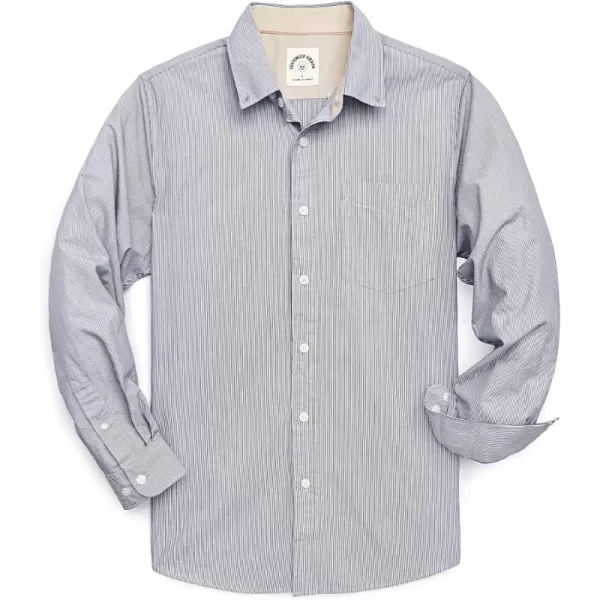 Dubinik® Mens Button Down Long Sleeve Shirts 100% Cotton Plaid Casual Shirt with Pocket