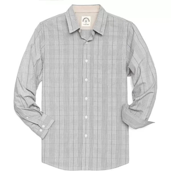 Dubinik® Mens Button Down Long Sleeve Shirts 100% Cotton Plaid Casual Shirt with Pocket