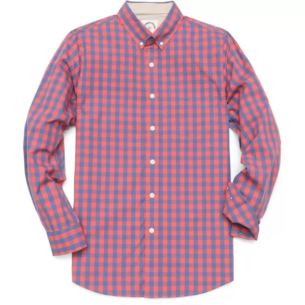Dubinik® Mens Button Down Long Sleeve Shirts 100% Cotton Plaid Casual Shirt with Pocket