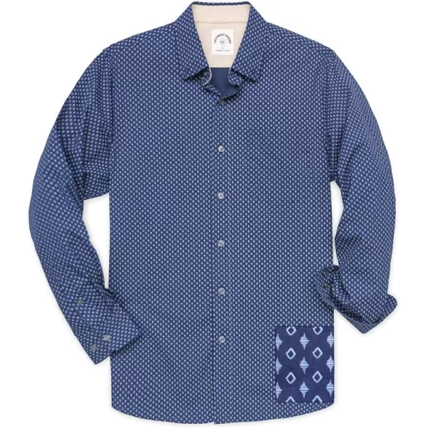 Dubinik® Mens Button Down Long Sleeve Shirts 100% Cotton Plaid Casual Shirt with Pocket