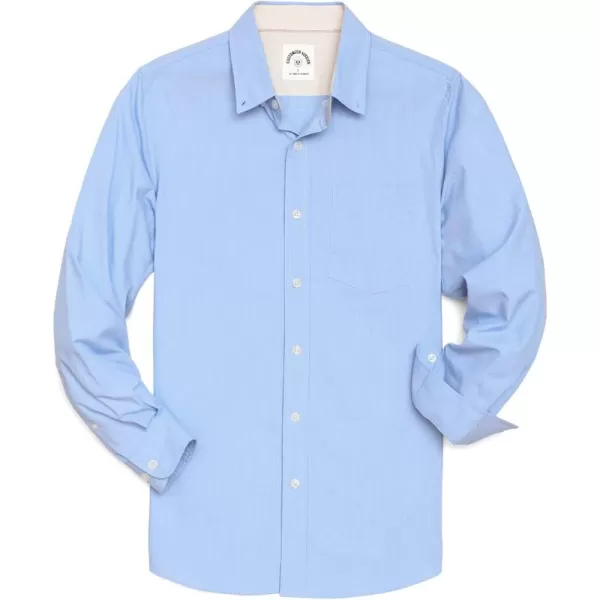 Dubinik® Mens Button Down Long Sleeve Shirts 100% Cotton Plaid Casual Shirt with Pocket