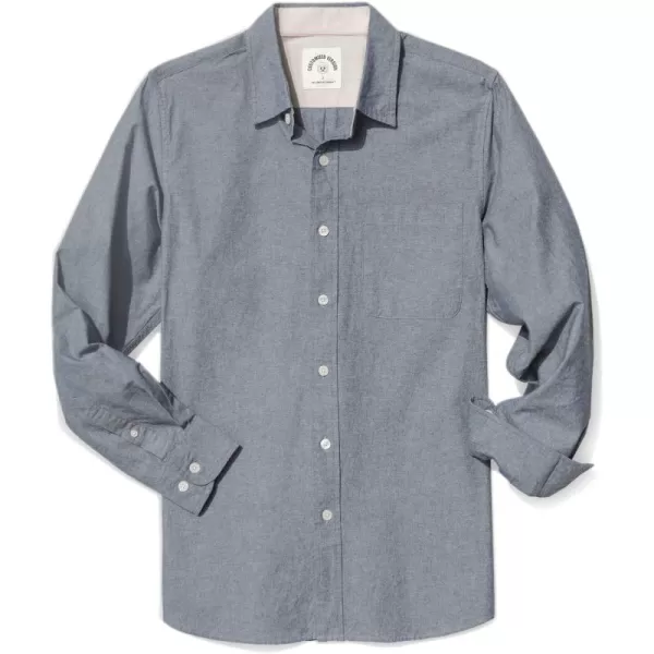 Dubinik® Mens Button Down Long Sleeve Shirts 100% Cotton Plaid Casual Shirt with Pocket