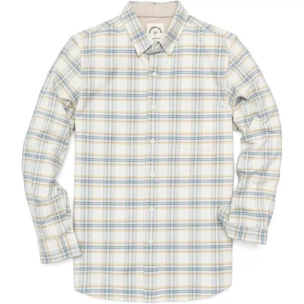 Dubinik® Mens Button Down Long Sleeve Shirts 100% Cotton Plaid Casual Shirt with Pocket
