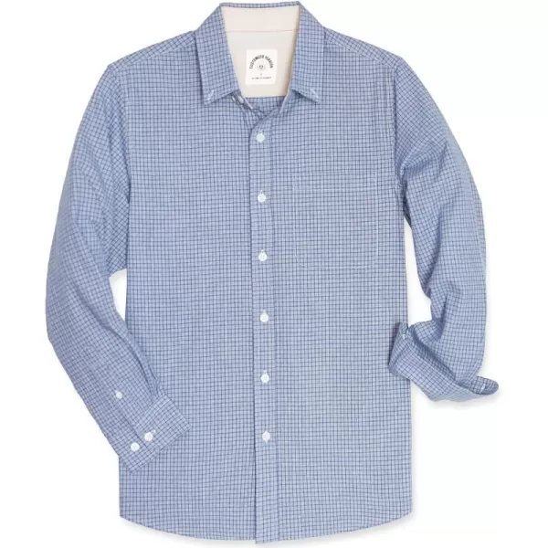 Dubinik® Mens Button Down Long Sleeve Shirts 100% Cotton Plaid Casual Shirt with Pocket