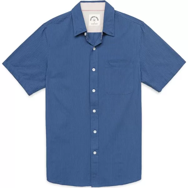 Dubinik® Mens Button Down Short Sleeve Shirt 100% Cotton Plaid Casual Oxford Shirts with Pocket