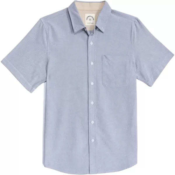 Dubinik® Mens Button Down Short Sleeve Shirt 100% Cotton Plaid Casual Oxford Shirts with Pocket