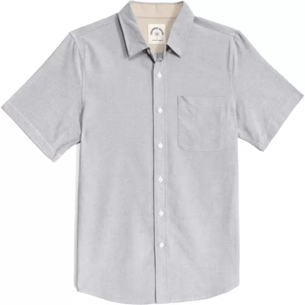 Dubinik® Mens Button Down Short Sleeve Shirt 100% Cotton Plaid Casual Oxford Shirts with Pocket