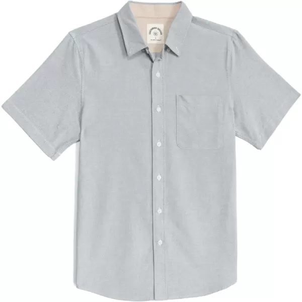 Dubinik® Mens Button Down Short Sleeve Shirt 100% Cotton Plaid Casual Oxford Shirts with Pocket