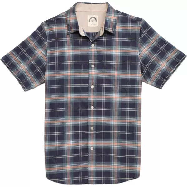 Dubinik® Mens Button Down Short Sleeve Shirt 100% Cotton Plaid Casual Oxford Shirts with Pocket