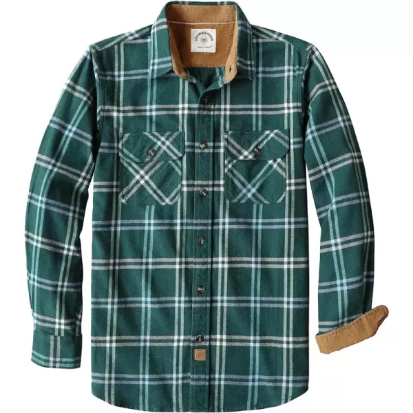 Dubinik® Mens Flannel Shirt Long Sleeve Button Down Plaid All Cotton Soft Brushed Flannel Shirt for Men Utility Casual Shirt