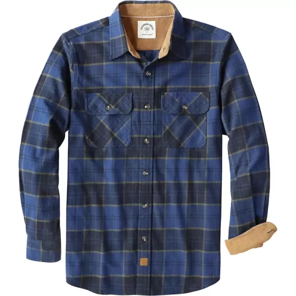 Dubinik® Mens Flannel Shirt Long Sleeve Button Down Plaid All Cotton Soft Brushed Flannel Shirt for Men Utility Casual Shirt