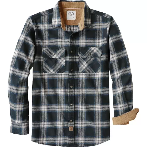 Dubinik® Mens Flannel Shirt Long Sleeve Button Down Plaid All Cotton Soft Brushed Flannel Shirt for Men Utility Casual Shirt