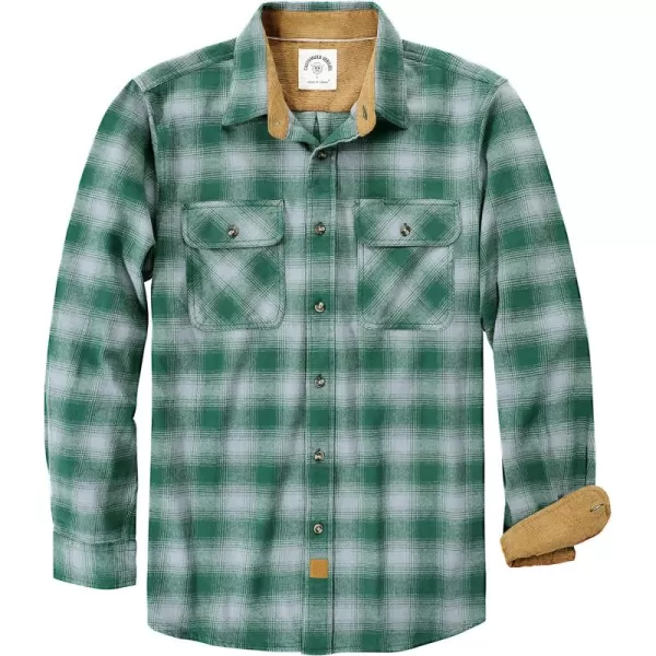 Dubinik® Mens Flannel Shirt Long Sleeve Button Down Plaid All Cotton Soft Brushed Flannel Shirt for Men Utility Casual Shirt