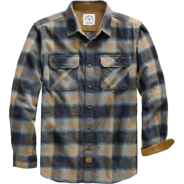 Dubinik® Mens Flannel Shirt Long Sleeve Button Down Plaid All Cotton Soft Brushed Flannel Shirt for Men Utility Casual Shirt