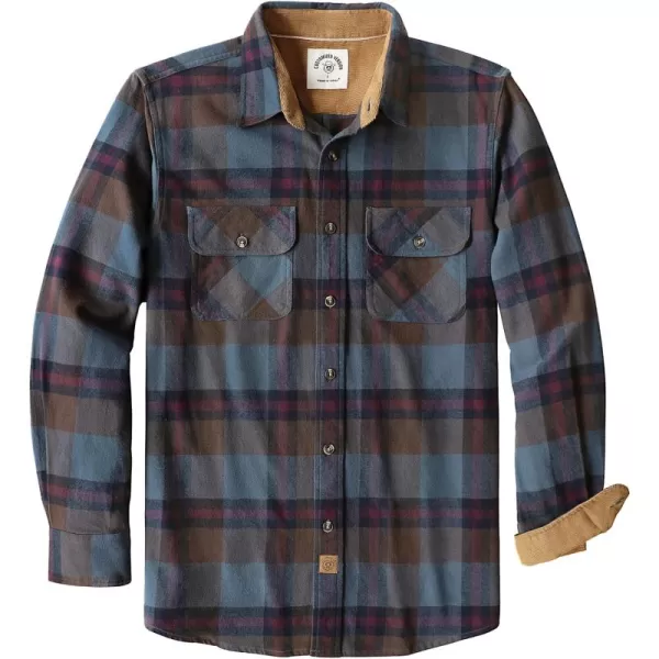 Dubinik® Mens Flannel Shirt Long Sleeve Button Down Plaid All Cotton Soft Brushed Flannel Shirt for Men Utility Casual Shirt