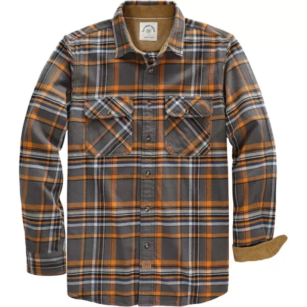 Dubinik® Mens Flannel Shirt Long Sleeve Button Down Plaid All Cotton Soft Brushed Flannel Shirt for Men Utility Casual Shirt