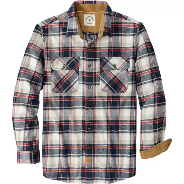Dubinik® Mens Flannel Shirt Long Sleeve Button Down Plaid All Cotton Soft Brushed Flannel Shirt for Men Utility Casual Shirt