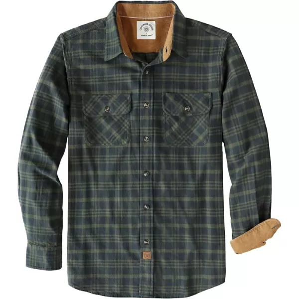 Dubinik® Mens Flannel Shirt Long Sleeve Button Down Plaid All Cotton Soft Brushed Flannel Shirt for Men Utility Casual Shirt