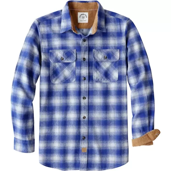 Dubinik® Mens Flannel Shirt Long Sleeve Button Down Plaid All Cotton Soft Brushed Flannel Shirt for Men Utility Casual Shirt