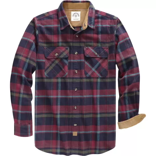 Dubinik® Mens Flannel Shirt Long Sleeve Button Down Plaid All Cotton Soft Brushed Flannel Shirt for Men Utility Casual Shirt