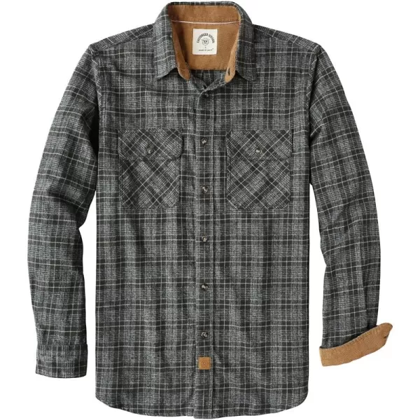 Dubinik® Mens Flannel Shirt Long Sleeve Button Down Plaid All Cotton Soft Brushed Flannel Shirt for Men Utility Casual Shirt